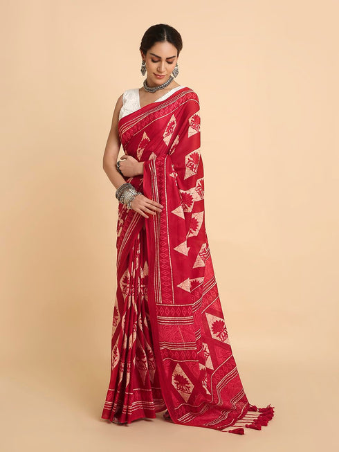 Vasthrlay Lightweight Breathable Traditional Printed Saree