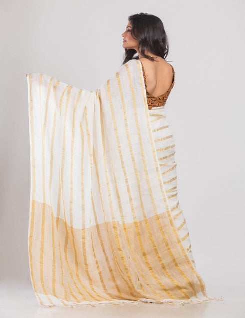 Vasthrlay Handloom Striped Running Attached