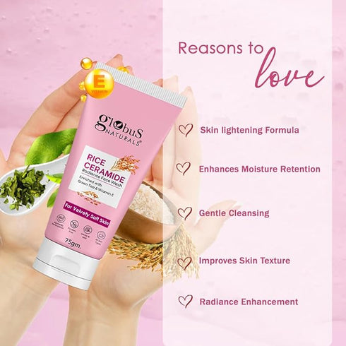 Globus Naturals Rice Ceramide Radiance Face Wash