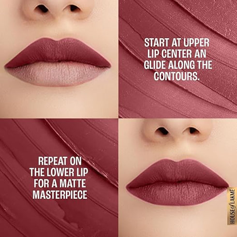 Lakme 9TO5 Primer + Matte Lip Color MR3 Red Rust Red Rust