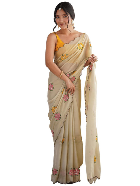 Vasthrlay Georgette Embroidered Unstitched Kr Ethnic Wear