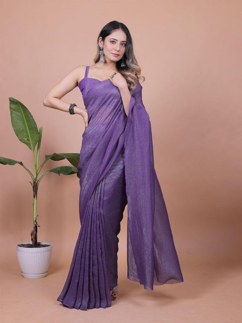 Vasthrlay Lavender Unstitched Saree