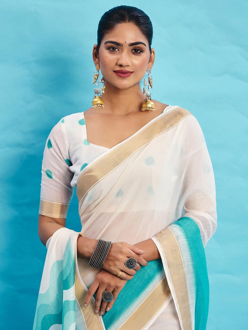 Vasthrlay Printed Unstitched Blouse Ethnic Wear