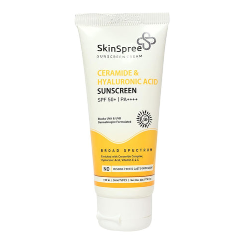 Style Make SkinSpree Sunscreen SPF 50 & PA for UVA UVB and Blue Light Protection Non Comedogenic No White Cast Lightweight cream formula for men and women
