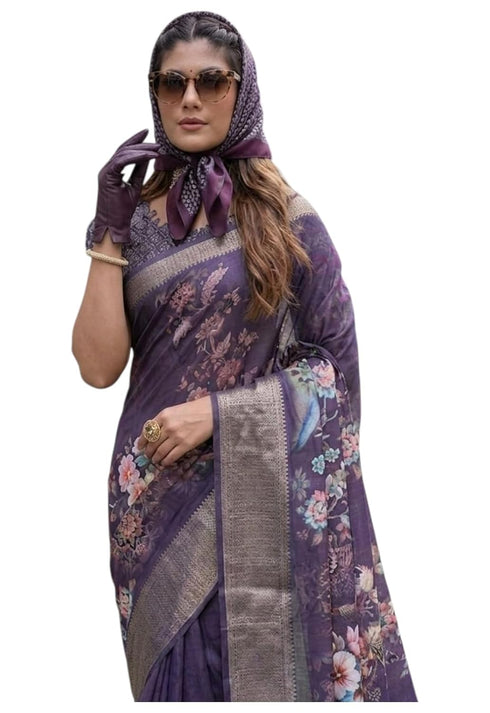 Vasthrlay Purple Traditional Az Ys Dobby Ethnic Wear
