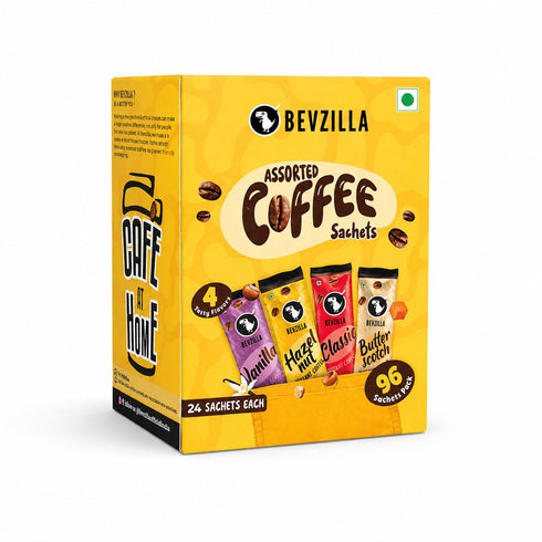 Bevzilla Instant Coffee Sachets 4 Flavours 192g (96 Sachets)