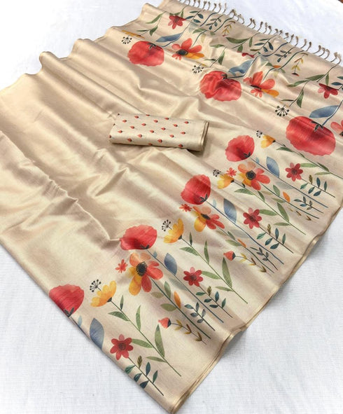 Vasthrlay Tussar Silk Saree