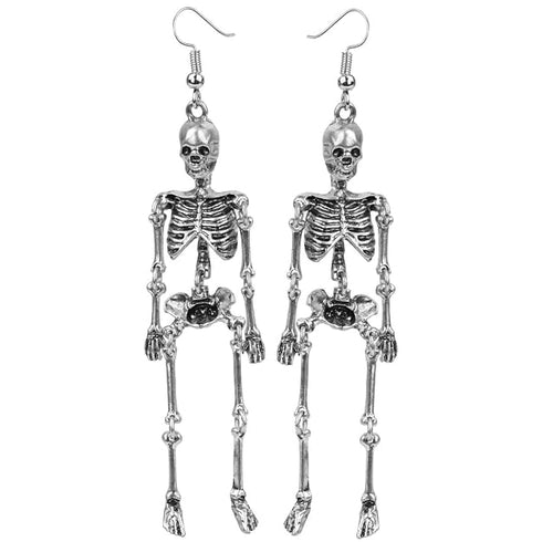 Szxc Women's Jointed Skeleton Dangle Long Earrings - 3-1/2 Inch