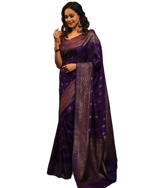 Vasthrlay Purple Kanjivaram Saree