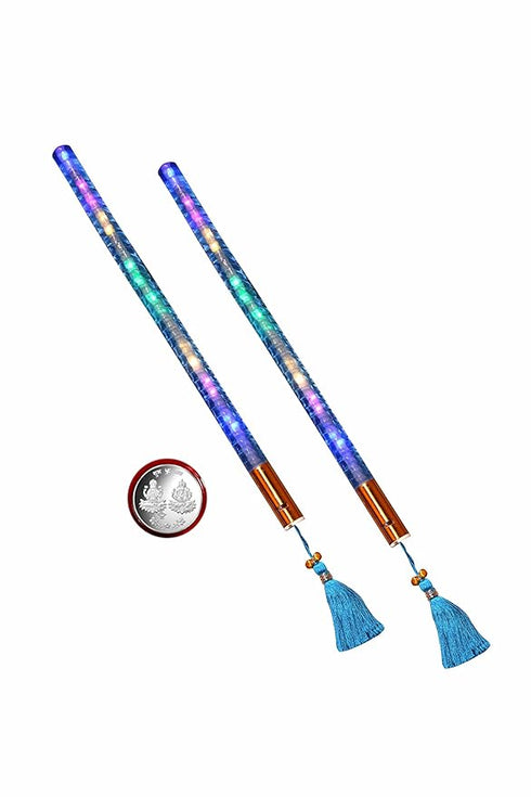 Anshri Light Dandiya Stick | Garba Sticks With Silver Color