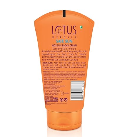Lotus Safe Sun Kids Sunscreen Cream Spf 25