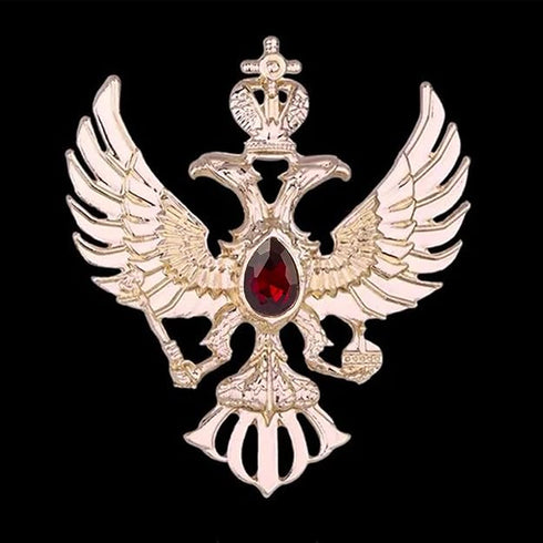 Mahi Dual Head Eagle-Shaped Lapel Pin Shirt Brooch for Men