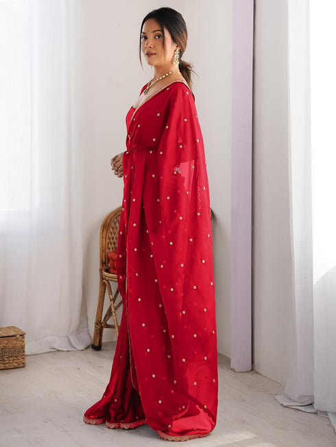 Vasthrlay Rangoli Traditional Az Ys Pranavi Red Ethnic Wear