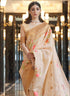 Vasthrlay Off White Banarasi Saree