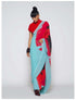 VasthrlayCrushed Georgette Unstitched Blue Red Ethnic Wear