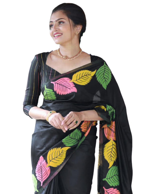 Vasthrlay Womens Jacquard Unstitched Lavender Saree