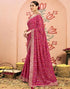 Vasthrlay Georgette Embroidery Unstitched Dark Green Saree