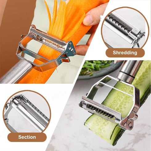 Go Store 2 In 1 Stainless Steel Julienne Vegetable Peeler Multi