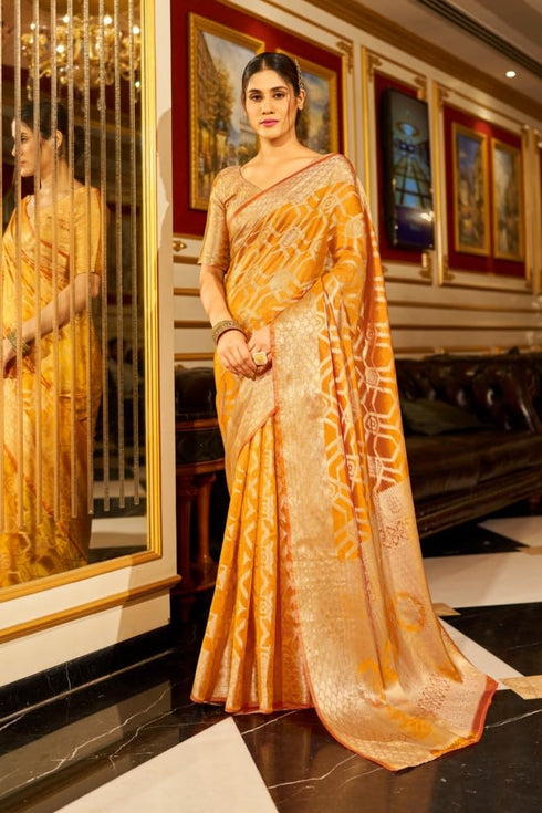 Vasthrlay Women's Organza Designer Unstitched Saree