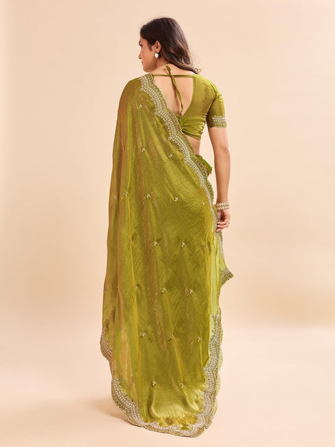 Vasthrlay Embellished Chiffon Embroidered