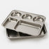 Stainless Steel 6 Compartment Plate Set of 6
