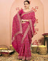 Vasthrlay Georgette Embroidery Unstitched Dark Green Saree