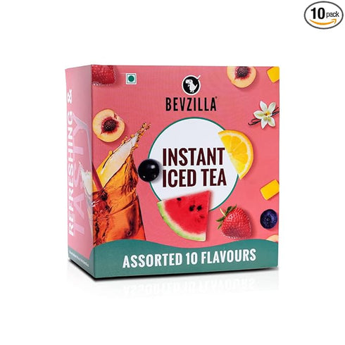 Bevzilla Iced Tea Powder Assorted 10 Flavours Pack