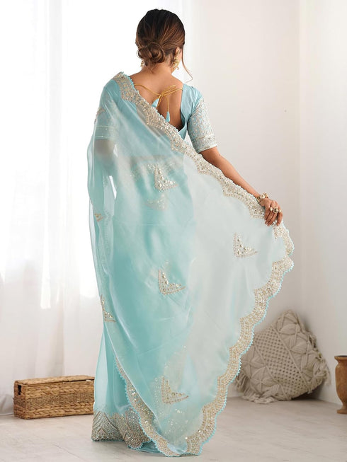 Vasthrlay Embroidered Black Saree