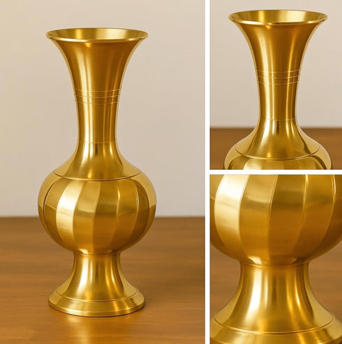 Traditional Brass Flower Vase |Set of 2| 7 Inch
