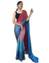 Vasthrlay Womens Chiffon Unstitched Blue Saree