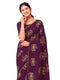 Vasthrlay Vichitra Printed Unstitched Maroon Saree
