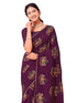 Vasthrlay Vichitra Printed Unstitched Maroon Saree