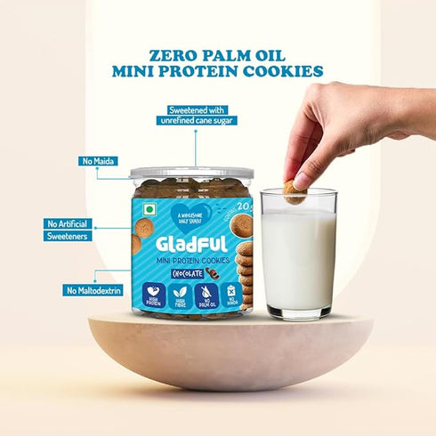 Gladful Chocolatey Protein Mini Cookies Biscuit