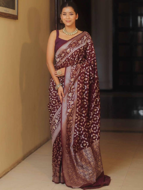 Vasthrlay Banarasi Unstitched Saree