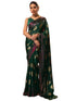 Vasthrlay Chiffon Printed Unstitched Black Saree