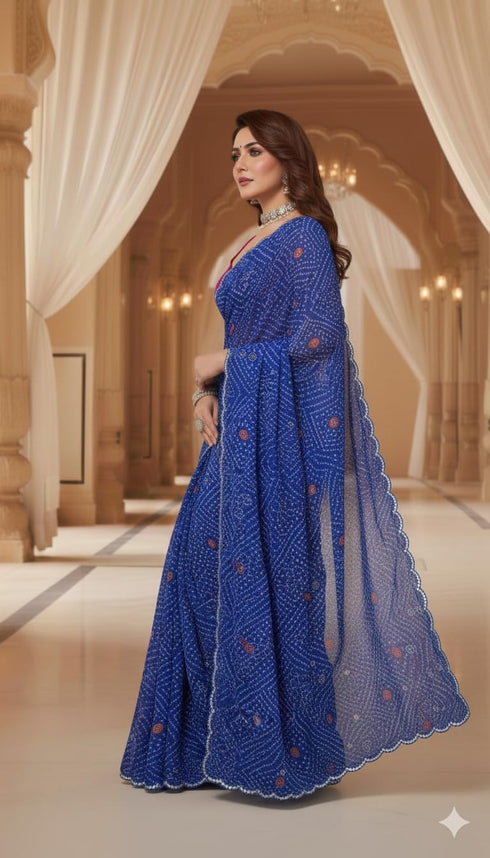 Vasthrlay Georgette Sequined Embroidered Designer