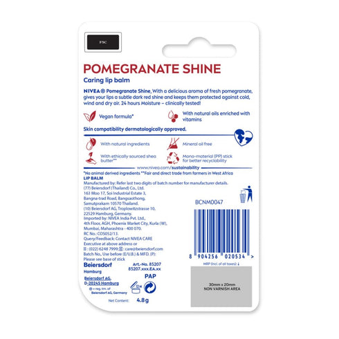 Nivea Shine Caring Pomegranate Lip Balm