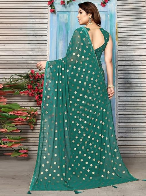 Vasthrlay Georgette Printed Unstitched Maroon Saree