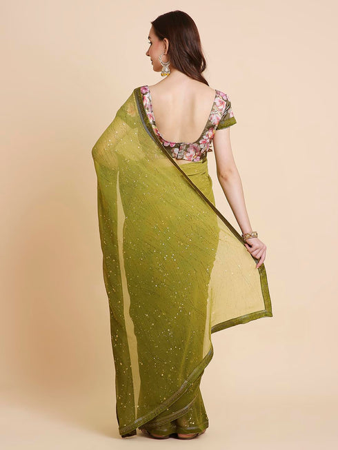 Vasthrlay Georgette Tie Dye Printed Onion Saree