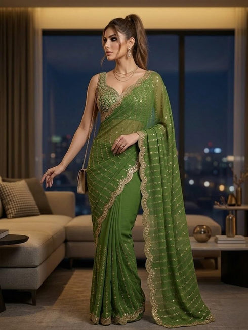 Vasthrlay Embroidery Unstitched Saree