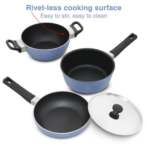 Hawkins Quik Nonstick Induction 4 Piece Cookware Set of Deep Kadhai