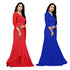 Vasthrlay Georgette Unstitched Red Royal Blue Free Ethnic Wear