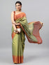Vasthrlay Green1 Womens Ready To Wear One Minute Polyester Erode Zari Saree