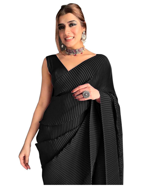 Vasthrlay Crushed Pleated Unstitched Ethnic Wear