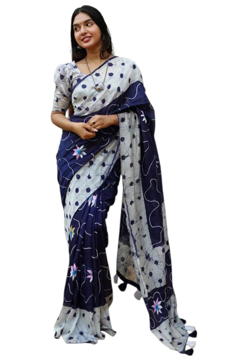 Vasthrlay Chanderi Unstitched Blouse Saree Az Ys Vedashri