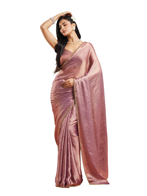 Vasthrlay Red Embroidery Unstitched Saree