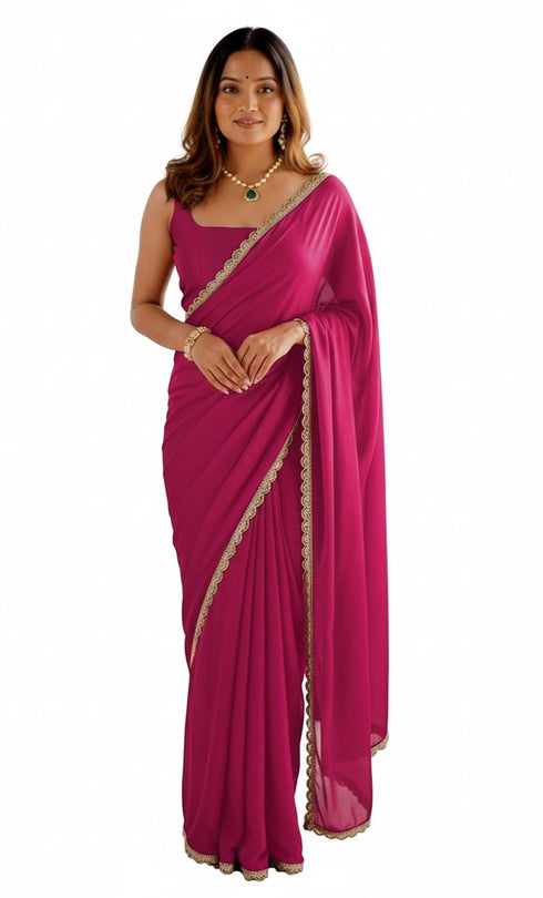 vasthrlayGeorgette Readymade Scalloped Unstitched Ethnic Wear