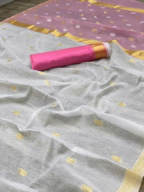 Vasthrlay Womens Jacquard Unstitched Lavender Saree