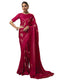 Vasthrlay Chiffon Printed Dark Rani Pink Saree With Unstitched Blouse Piece