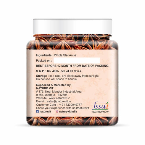 NatureVit Star Anise Chakri Phool | Aromatic Spice Imported from Vietnam